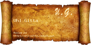 Uhl Gitta névjegykártya